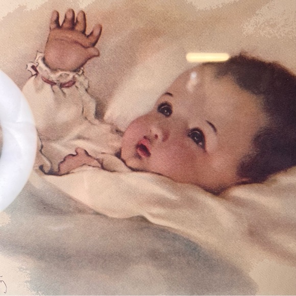 Vintage 1930’s Bessie Pease Gutmann ‘Awakening’ Oval Framed Litho of Baby w Her - Picture 2 of 6